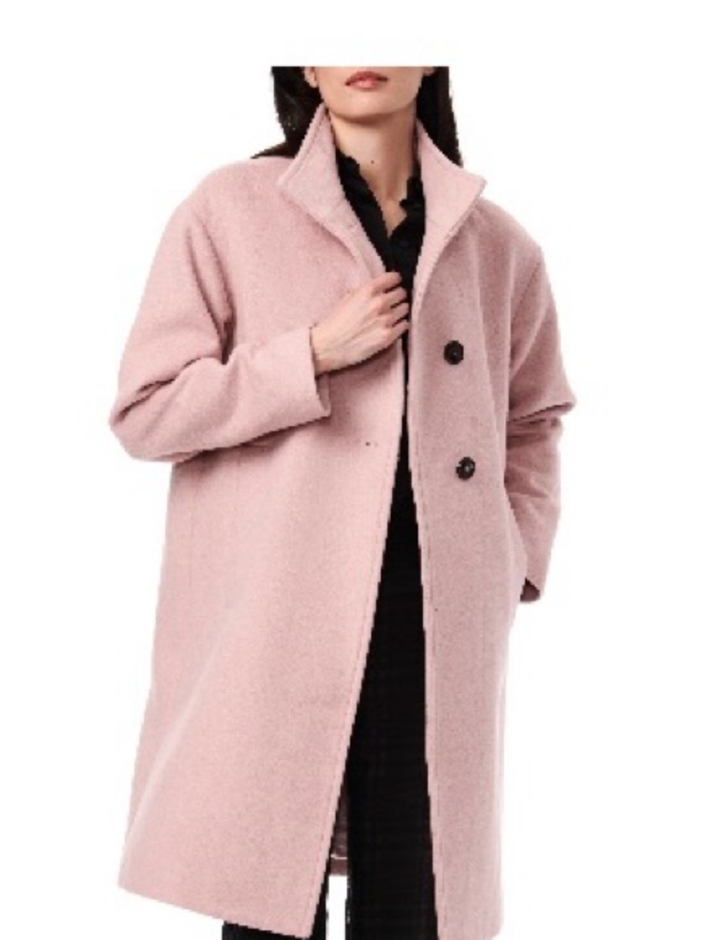 Bernardo Melton Wool Blend Coat, Blush, Large
